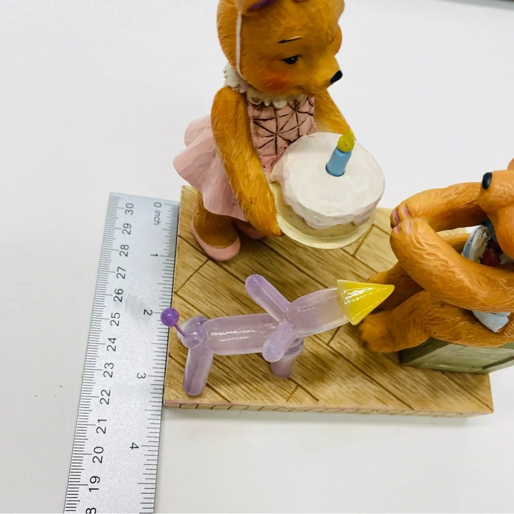 Jim Shore Button and Squeaky Figurine Make A Wish Birthday Cake By Enesco 2019